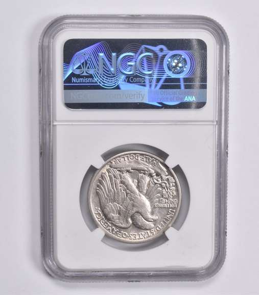 AU50 1918 Walking Half Dollar NGC