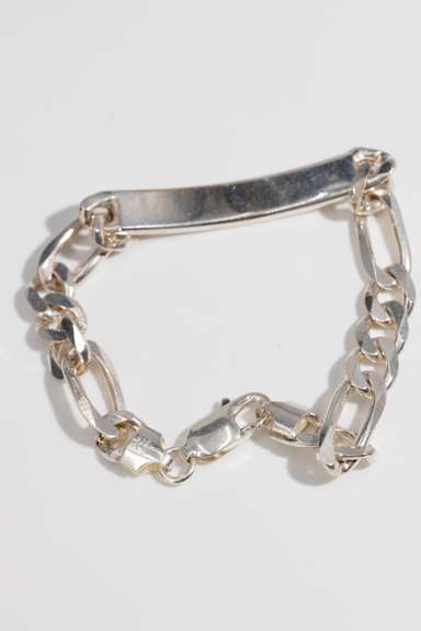 Italian .925 Sterling Silver 11mm Curb Link ID Bracelet 8 Inches
