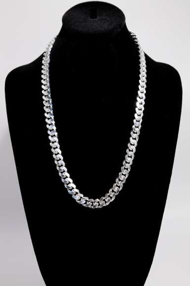 Italian Sterling Silver 10mm Miami Cuban Link Chain 24 Inch