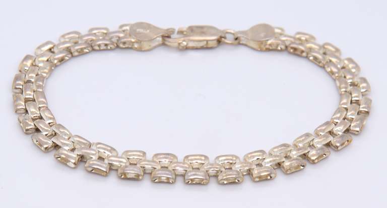 Vintage Italian 925 Sterling Silver Fancy Link Bracelet