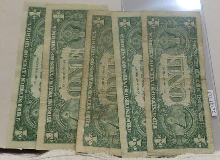 5 ea 1957  $1. Silver Certs
