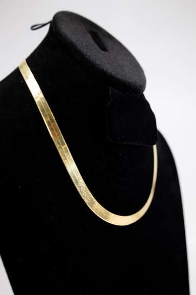 10K Yellow Gold 7mm Herringbone Chain 18"