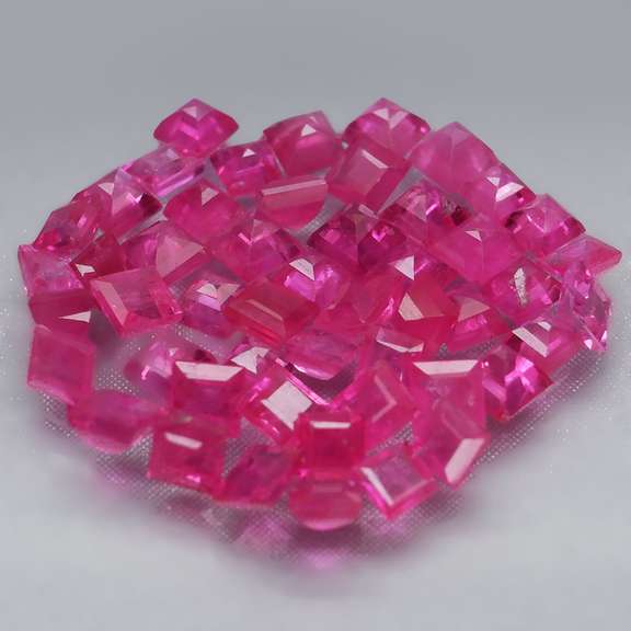 Premium 4.06ct 50 piece princess cut Ruby set