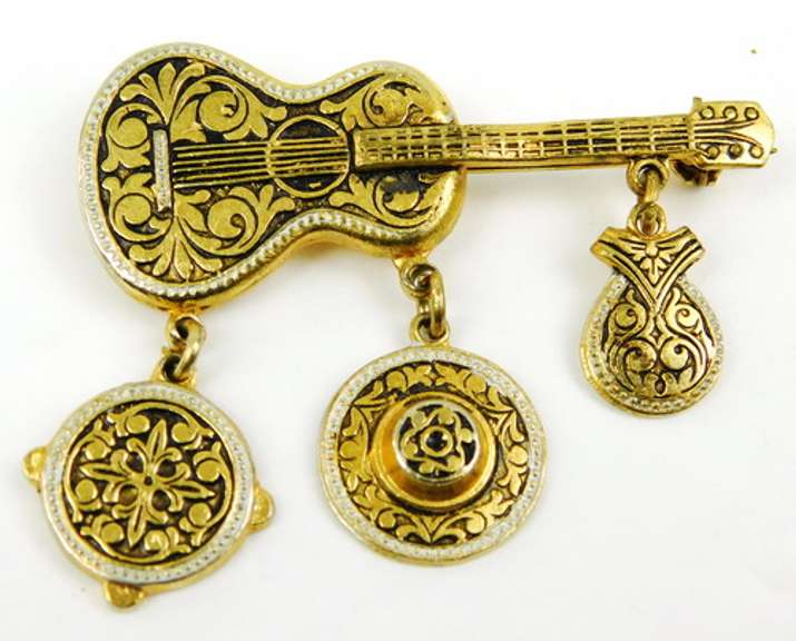 Collection of Vintage Spanish Damascene Jewelry