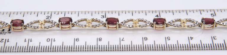 Vintage Sterling Silver Gemstone and Cubic Zirconia Tennis Bracelet