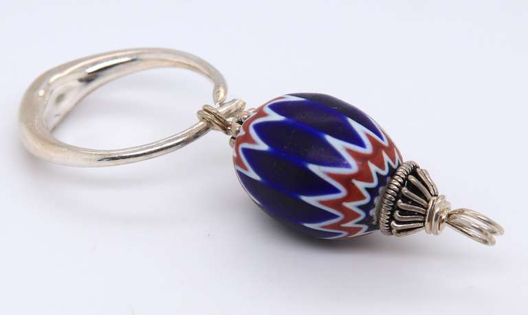 Vintage 925 Sterling Silver Enamel Dangle Pendant