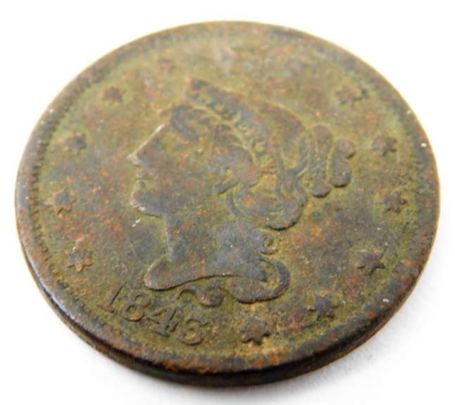 1843 U.S. Large Cent Coin
