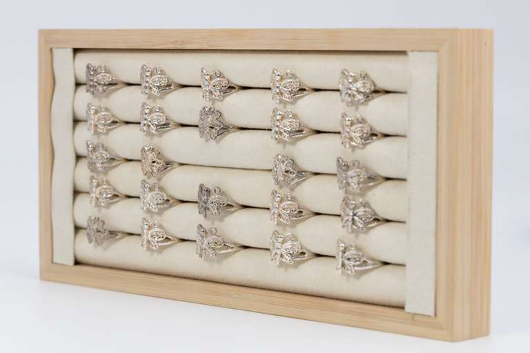 Lot of 24 Butterfly Rings - Sterling Silver - Various Ring Sizes