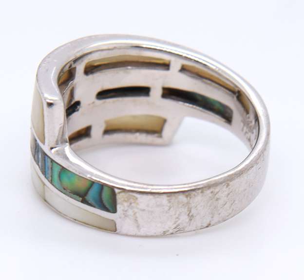 Vintage 925 Sterling Silver Abalone Ring