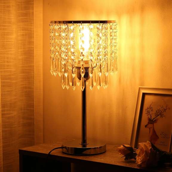 Crystal Table Pendant Lamps Bedroom Modern