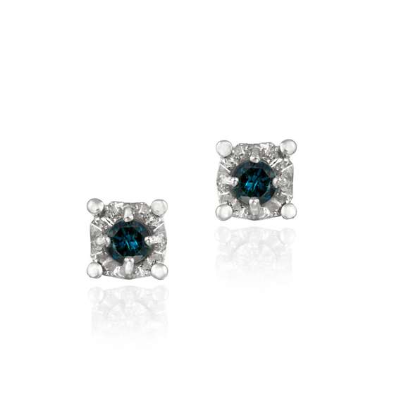 Blue Diamond Earrings