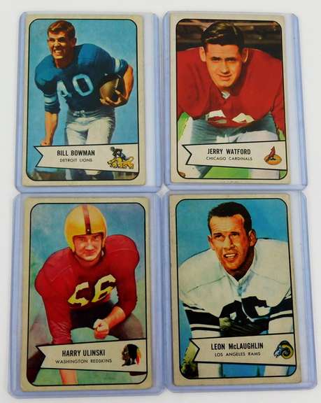 4 Bowman 1954 Football Cards