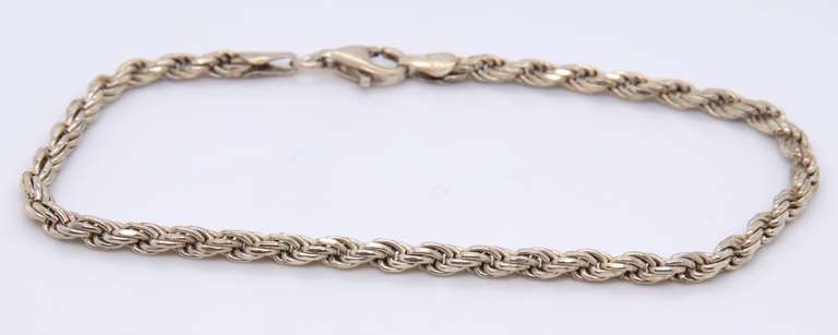 Vintage Italian 925 Sterling Silver Rope Bracelet