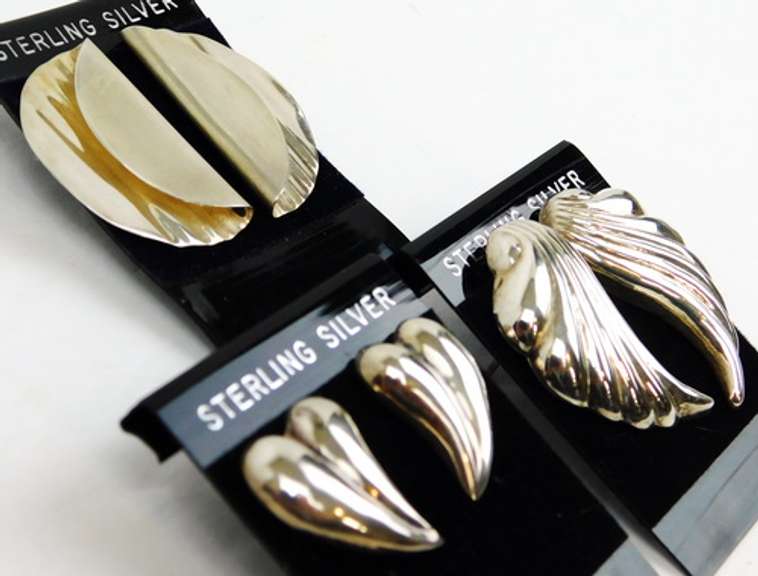 3 Pairs of Sterling Silver Earrings