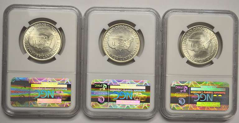 1953 P-D-S Set Of G. Washington Carver 50C NGC MS64