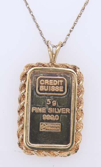 Vintage 925 Sterling Silver Fine Silver Pendant on Chain