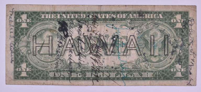 1935-A $1 US Silver Certificate - Hawaii Overprint - Short Snorter