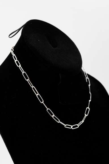 Italian .925 Sterling Silver 5.1mm Paperclip Chain 16 Inches