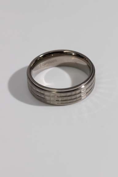 8mm Titanium Wedding Band w/ Textured Finish Size 14