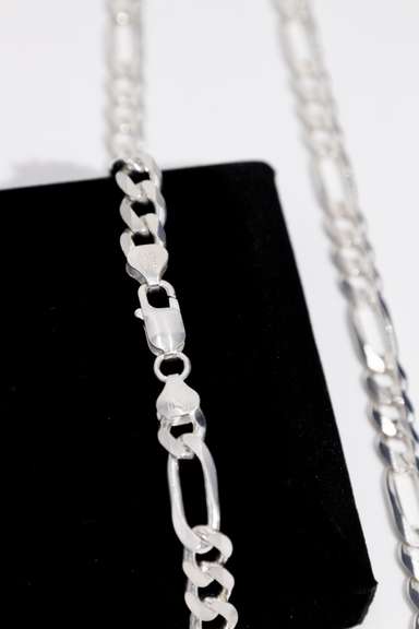 Sterling Silver 10mm Figaro Chain 24 Inch