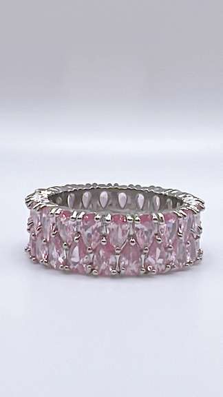 Gorgeous Pink Sapphire Eternity Band