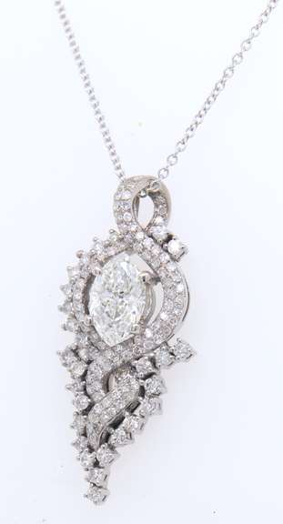 Masterpiece 18kt White Gold Diamond Pendant on Chain