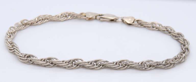Vintage 925 Sterling Silver Rope Bracelet