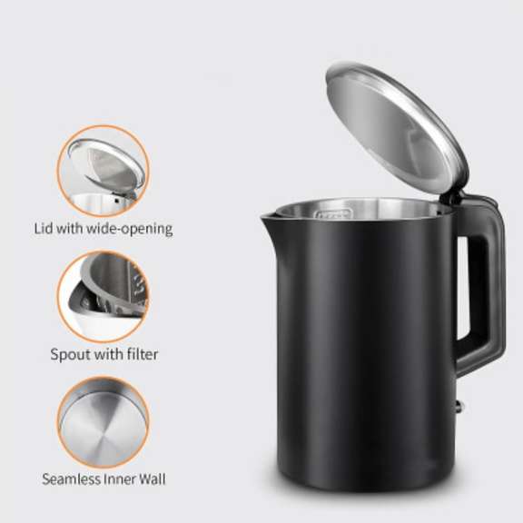 Cordless Double Wall Electric Kettle Stainless Steel