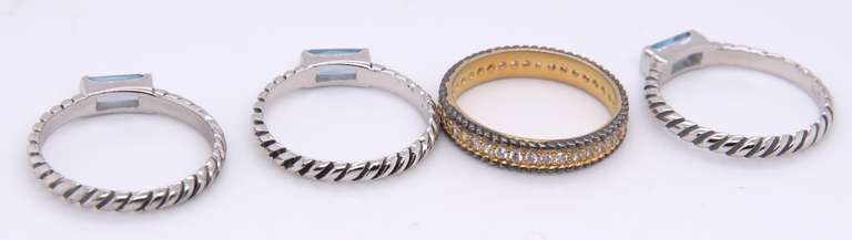 Group Lot of 4 Vintage 925 Sterling Silver Bands
