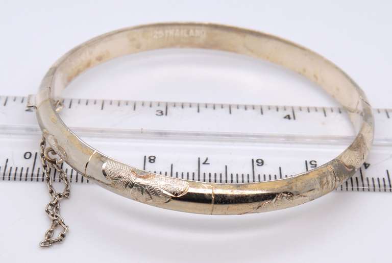 Vintage 925 Sterling Silver Bangle Bracelet