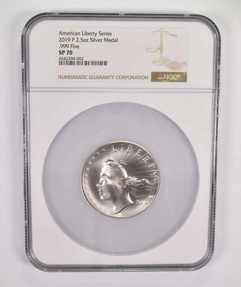 SP70 2019-P American Liberty Series 2.5 Oz Silver Medal - NGC