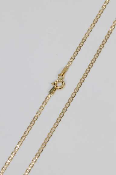 10k Gold 2mm Mariner Chain Necklace 26 Inches