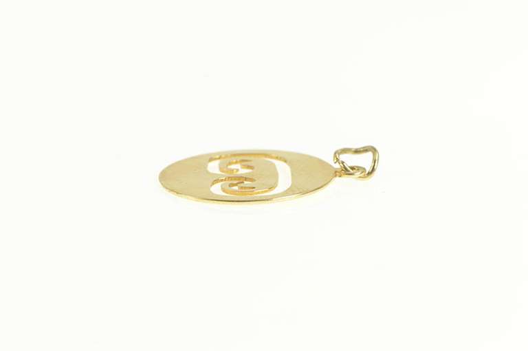 14K Yellow Gold C Name Letter Initial Scroll Swirl Charm/Pendant