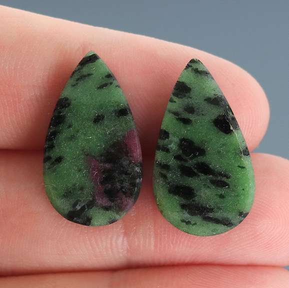 Spectacular 20.18ct Ruby in Zoisite cabochon pair