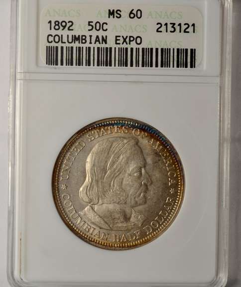 1892 Columbian Commemorative Half Dollar ANACS MS60