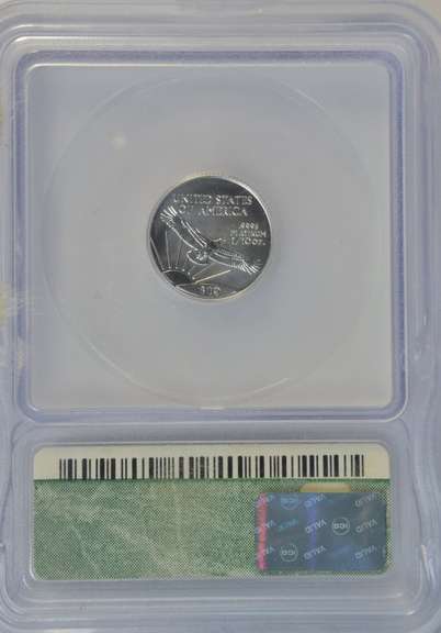 Perfect 2002 $10 Pure Platinum Eagle coin. ICG MS70