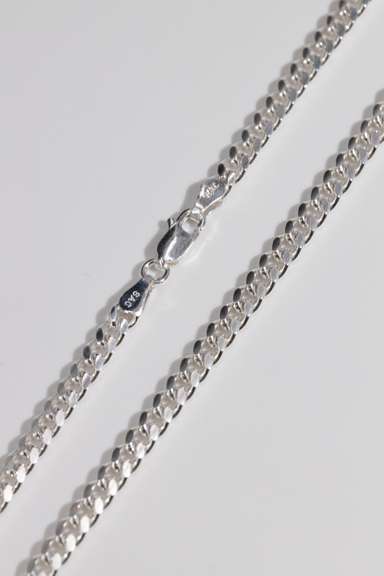 Italian .925 Sterling Silver 4mm Miami Cuban Link Chain 24 Inches