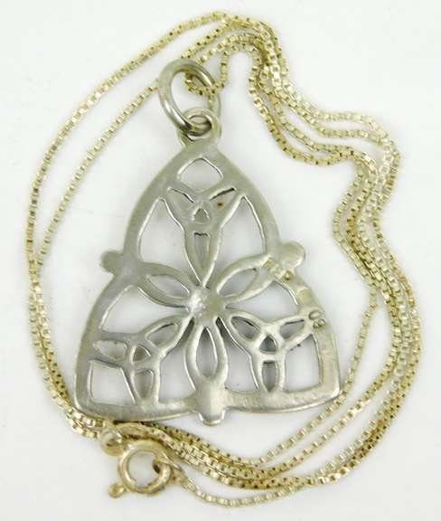 Large Sterling Celtic Trinity Pendant & Chain