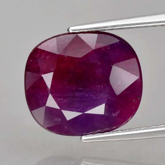Swirling multi-color 6.27ct cushion cut Ruby