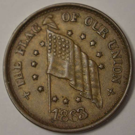 1863 Sherman & Hopson China Emporium Utica New York Civil Ear Store Card, Circulated.