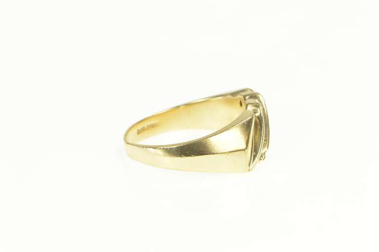 14K Yellow Gold Bypass Double Channel Diamond Retro Ring