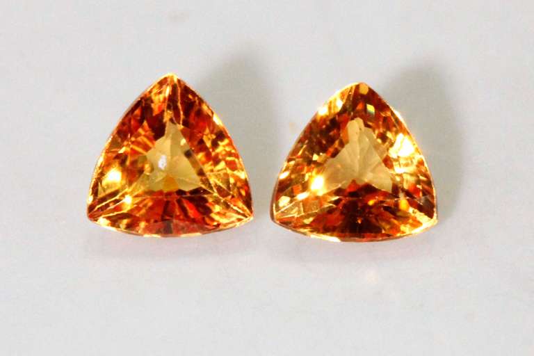 Warm, Sparkling Natural Golden Sapphire Pair