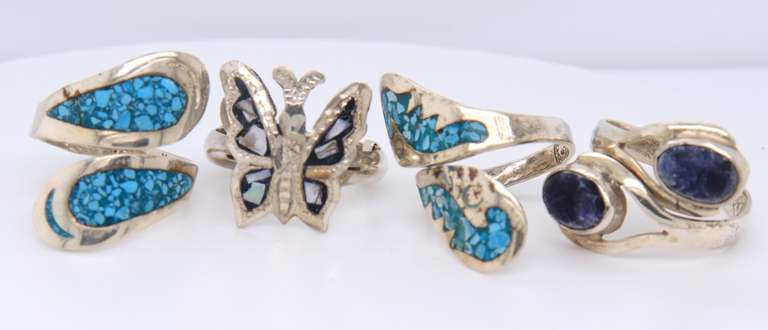 Group Lot of 4 Vintage 925 Sterling Silver Rings