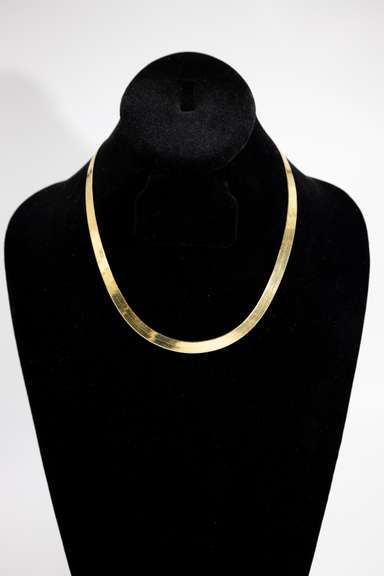10K Yellow Gold 7mm Herringbone Chain 18"