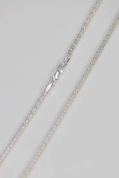 .925 Italian Sterling Silver 3mm Popcorn Chain Necklace 18 Inches