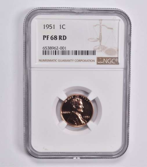 PF68 RD 1951 Lincoln Wheat Cent NGC