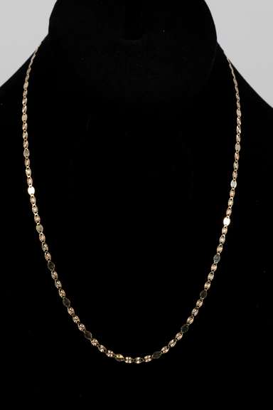 10k Gold 3mm Diamond Cut Mirror Chain Necklace 18 Inches