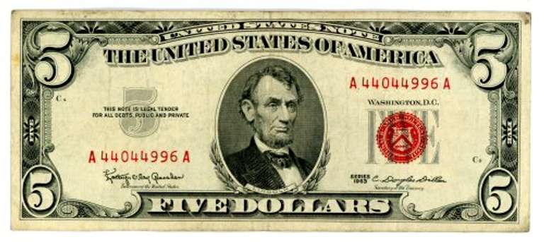 1963 $5 Red Seal US Note