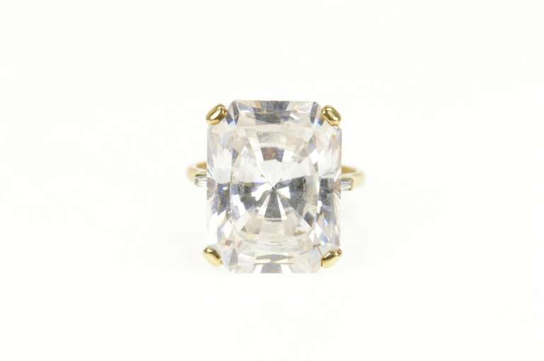 9K Yellow Gold Emerald Cut Solitaire Travel Engagement Ring