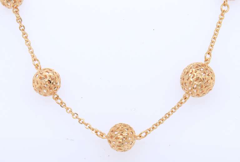 Italian 925 Sterling Silver Ball Necklace